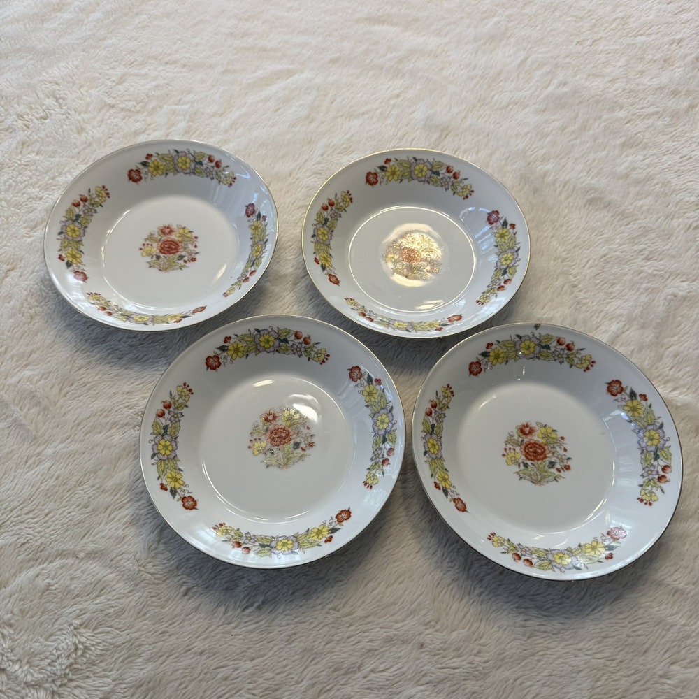 Signature Collection Oriental Garden Japanese China Lot of 4 Soup Bowls